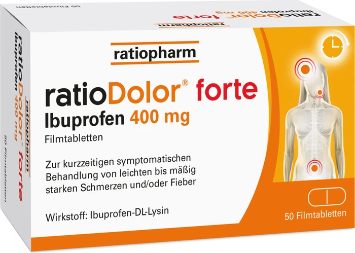 ratioDolor forte Ibuprofen 400mg Filmtabletten, 50 Stück