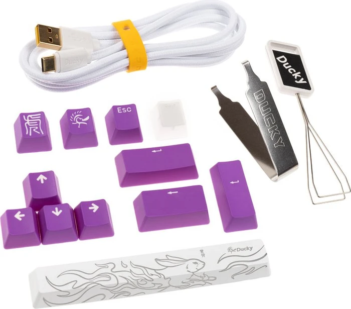Ducky One 3, Aura White, TKL, LEDs RGB, MX RGB BLUE, USB, US