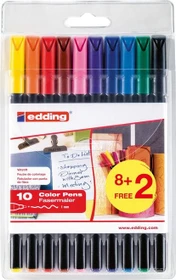 edding 1200 8+2 sortiert, 10er-Set, Kunststoffetui