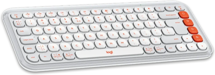 Logitech POP Icon Combo, Off-White & Orange, Logi Bolt, USB/Bluetooth, US