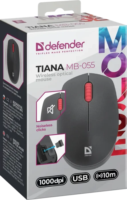 Defender Tiana MB-055 Wireless Optical Mouse schwarz, USB