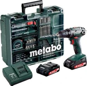 Metabo BS 18 Set Akku-Bohrschrauber inkl. Koffer + 2 Akkus 2.0Ah + Zubehör