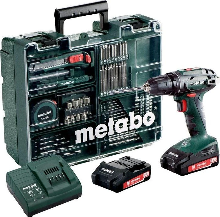 Metabo BS 18 Set Akku-Bohrschrauber inkl. Koffer + 2 Akkus 2.0Ah + Zubehör