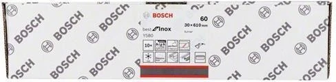 Bosch Professional Y580 Best for Inox Schleifband K60, 30x610mm, 10 Stück