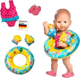 Heless Badeanzug, Clogs, Schwimmring und -flügel