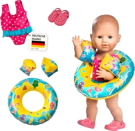 Heless Badeanzug, Clogs, Schwimmring und -flügel