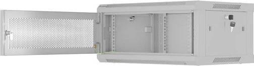 Lanberg WF01 Series 19" Wandschrank 4HE, hängend, Flatpack, Gitternetztür, IP20, RAL 7035, 450mm tief