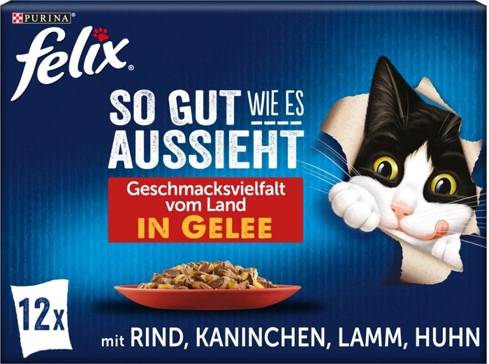 Purina Felix So gut wie es aussieht, Geschmacksvielfalt vom Land, 1.02kg (12x 85g)