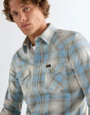 Wrangler Regular Western Hemd langarm blue tan (Herren)