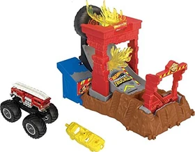 Mattel Hot Wheels Monster Trucks Arena Smashers - 5 Alarm's Fire Crash Challenge