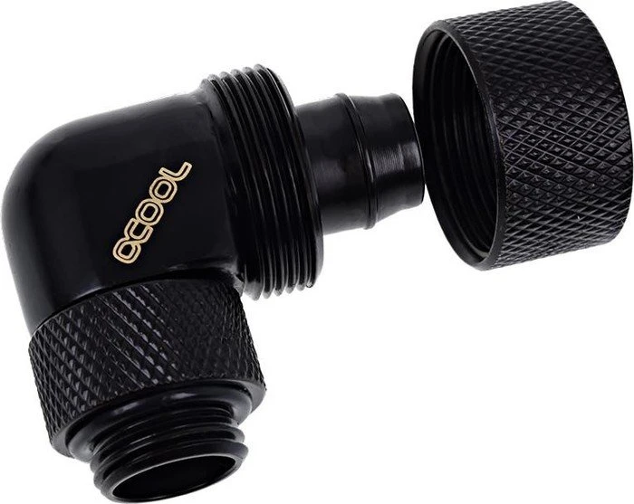 Alphacool Eiszapfen 90° Schlauchanschluss G1/4" auf 16/10mm, schwarz