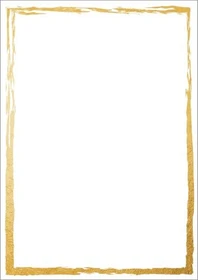 Sigel Motiv Brushstroke frame weiß/goldgelb Kunstdruckpapier, A4, 200g/m², 50 Blatt