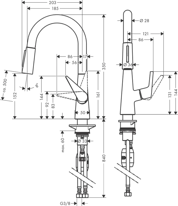 Hansgrohe Talis M51 160 2jet ausziehbar chrom