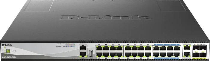 D-Link DMS-3130 Rackmount 2.5G Managed Switch, 26x RJ-45, 4x SFP28, 740W PoE+