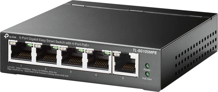 TP-Link TL-SG105MPE Desktop Gigabit Smart Switch, 5x RJ-45, 120W PoE+
