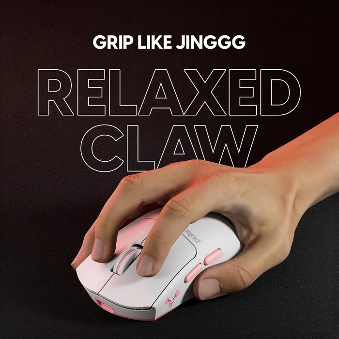 Pulsar Gaming Gears Pro Series Jinggg-X Medium Wireless Gaming Mouse weiß/rosa, USB