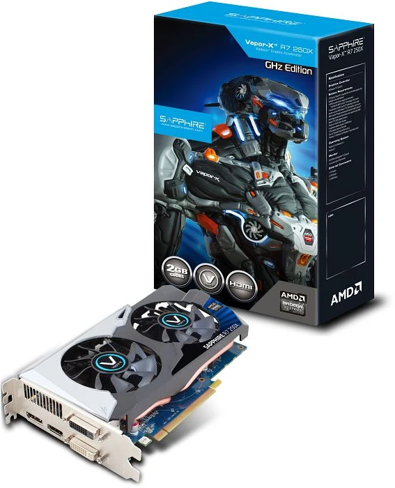 Sapphire Vapor-X Radeon R7 250X GHz Edition, 2GB GDDR5, 2x DVI, HDMI, DP, lite retail