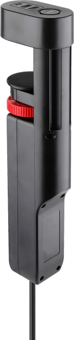 Olympia IOIO SL 3000 Steckdosenleiste mit integrierter Tischhalterung, 3-fach, 1x USB-C/2x USB-A, 1.5m, schwarz/rot