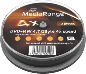 MediaRange DVD+RW 4.7GB, 4x, 10er Spindel