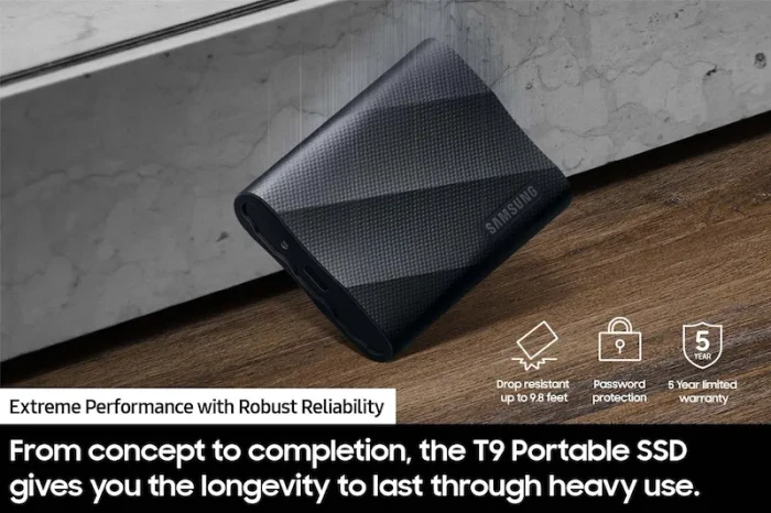 Samsung Portable SSD T9, schwarz, 1TB, USB-C 3.2