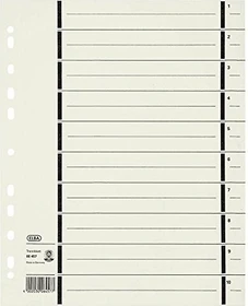 Elba Trennblatt mit Perforation, Lochverstärkung 230g/m², weiß, 100er-Pack