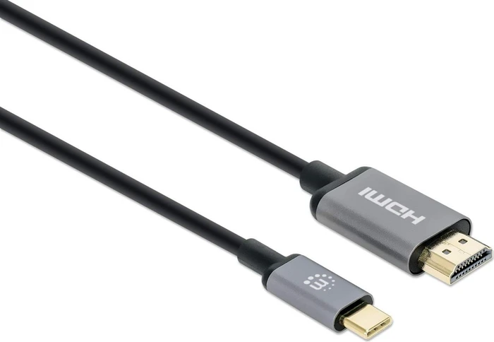 Manhattan USB-C 3.1 [Stecker] auf HDMI [Stecker] 4K 60Hz Adapterkabel schwarz, 1m