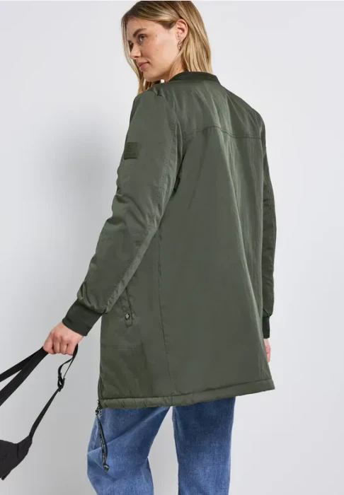 Street One Langer Blouson mit Kapuze Jacke cypress green (Damen)