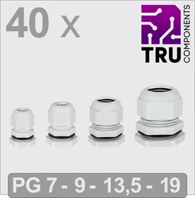 Conrad Electronic TRU Components Kabelverschraubung Polyamid Grau 40 Stück