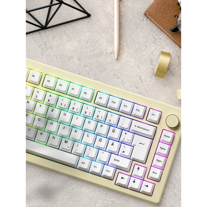 Akko MOD 007B HE, Cream White, LEDs RGB, hot-swap, Cream Yellow Magnetic, USB/Bluetooth, DE
