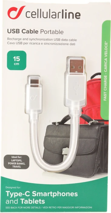 Cellularline Power Cable USB-C 0.15m weiß