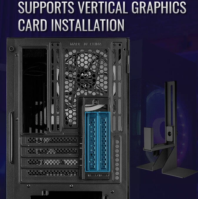 AeroCool Atomic, inkl. GPU-Halterung, Glasfenster