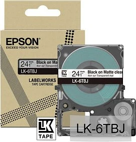 Epson LK-6TBJ Beschriftungsband, 24mm, schwarz/transparent matt