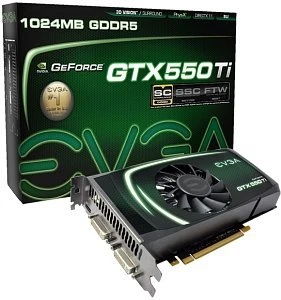 EVGA GeForce GTX 550 Ti Superclocked, 1GB GDDR5, 2x DVI, Mini HDMI