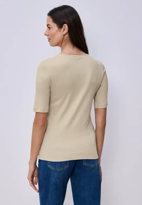 Street One Basic Palmira T-Shirt kurzarm cotton beige (Damen)