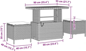 vidaXL Polyrattan Gartensofa Lounge-Set schwarz, 11-tlg.