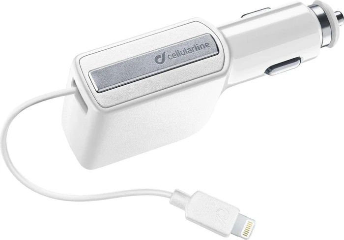 Cellularline Roller Car Charger 10W Lightning weiß
