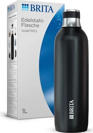 Brita SodaTRIO Edelstahl Sodaflasche 900ml schwarz