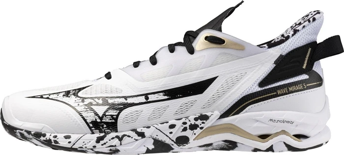 Mizuno Wave Mirage 5 Handballschuhe white/black/ge gold