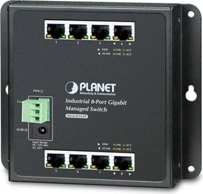 Planet WGS-4215-8T Industrial Wallmount Gigabit Managed Switch, 8x RJ-45