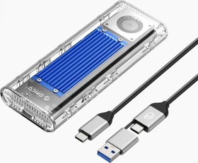 Orico TCM2-U4, M.2 NVMe SSD Enclosure, transparent/blau, M.2, USB4