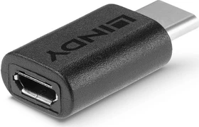 Lindy USB-C Adapter, USB-C 2.0 [Stecker] auf USB 2.0 Micro-B [Buchse] (41896)