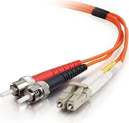 C2G LWL Duplex Kabel, OM1, 2x LC Stecker/2x ST Stecker, 1m, orange