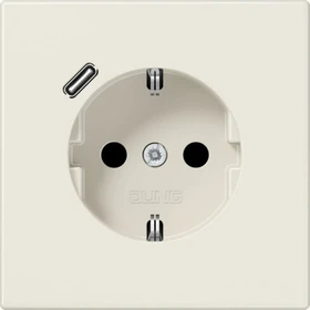 Jung SCHUKO-Steckdose mit USB-Ladegerät Safety+, weiß