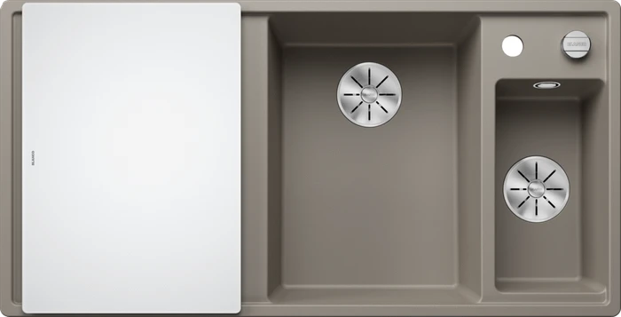 Blanco Axia III 6 S InFino Becken rechts mit Ablauffernbedienung tartufo inkl. Glasschneidebrett