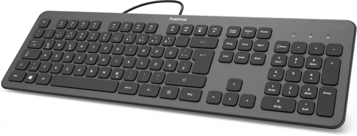 Hama KC-700 Slim-Design Tastatur, anthrazit/schwarz, USB, DE