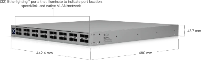 Ubiquiti Enterprise Campus Switch Core Rackmount 100G Managed Stacking Switch, 32x QSFP28