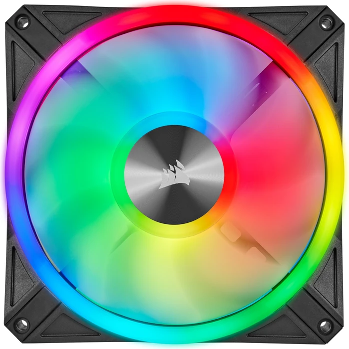 Corsair QL Series iCUE QL140 RGB PWM Dual Fan Kit, schwarz, LED-Steuerung, 140mm, 2er-Pack
