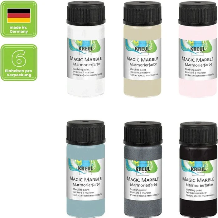 Kreul Magic Marble Marmorierfarbe Chalky Living, 6 Farben, 20ml