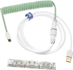 Ducky Premicord Spiralkabel USB-C auf USB-A, Tastaturkabel (Spiral-Textilkabel), 1.8m, Merry Christmas Limited Edition