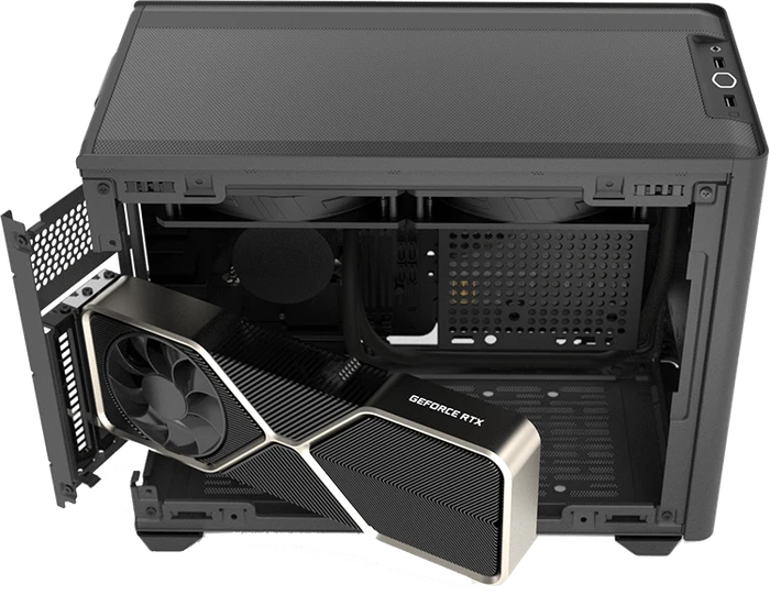 Cooler Master MasterBox NR200P Max, schwarz, Glasfenster, Mini-ITX, 850W, UK-Version